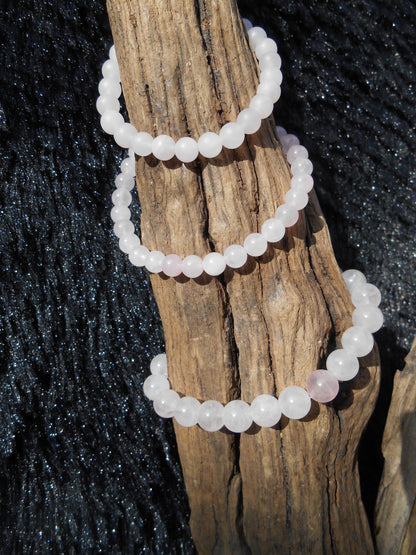 Bracelet Quartz rose mat