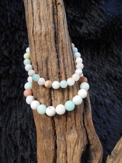 Bracelet Amazonite Multicouleur  Mat