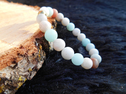 Bracelet Amazonite Multicouleur  Mat