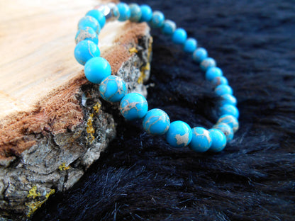 Bracelet Jaspe Impression Turquoise