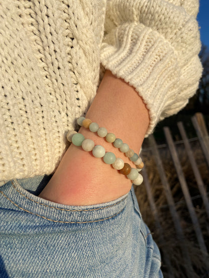 Bracelet Amazonite Multicouleur  Mat