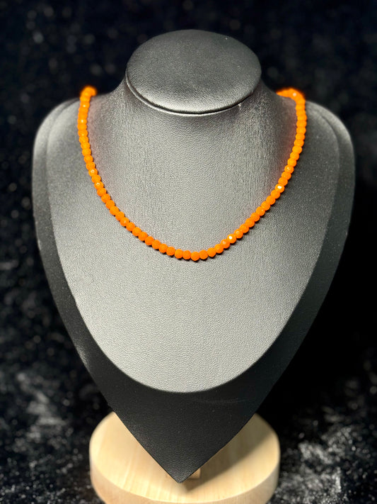 Collier fantaisie orange opaque